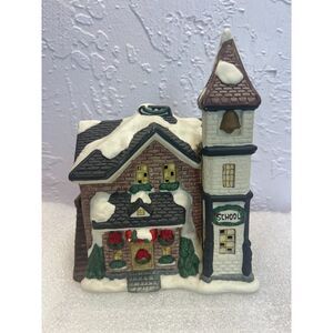 Holiday Village School Lighted Ceramic